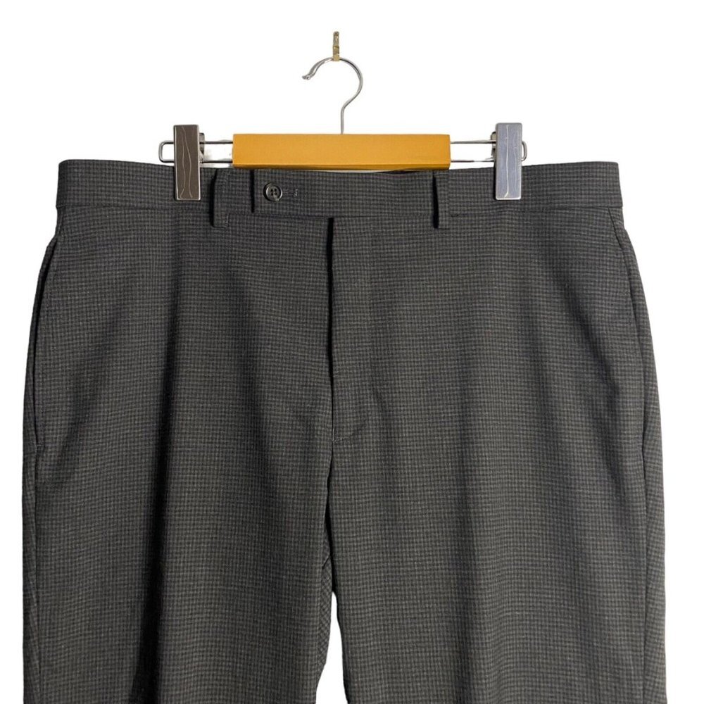 Lauren Ralph Lauren Men's Gray Checkered Slim Dress Pants - Picture 2 of 9